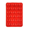 Mobile Phone Silicone 24 Square Shaped Suction Cup Mobile Phone Back Stickers(Red)