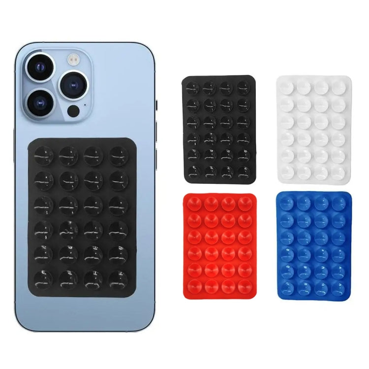 Mobile Phone Silicone 24 Square Shaped Suction Cup Mobile Phone Back Stickers(Red)