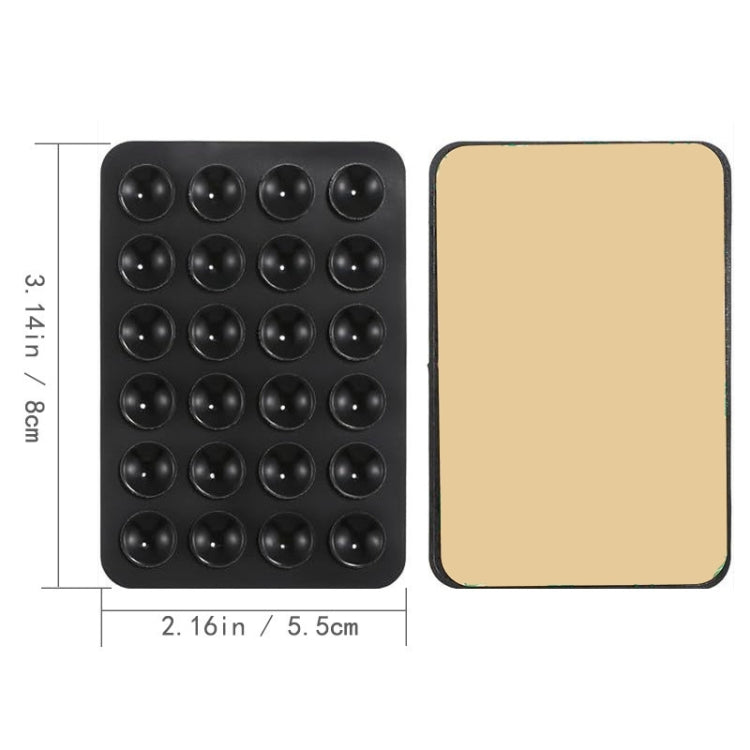 Mobile Phone Silicone 24 Square Shaped Suction Cup Mobile Phone Back Stickers(Red)