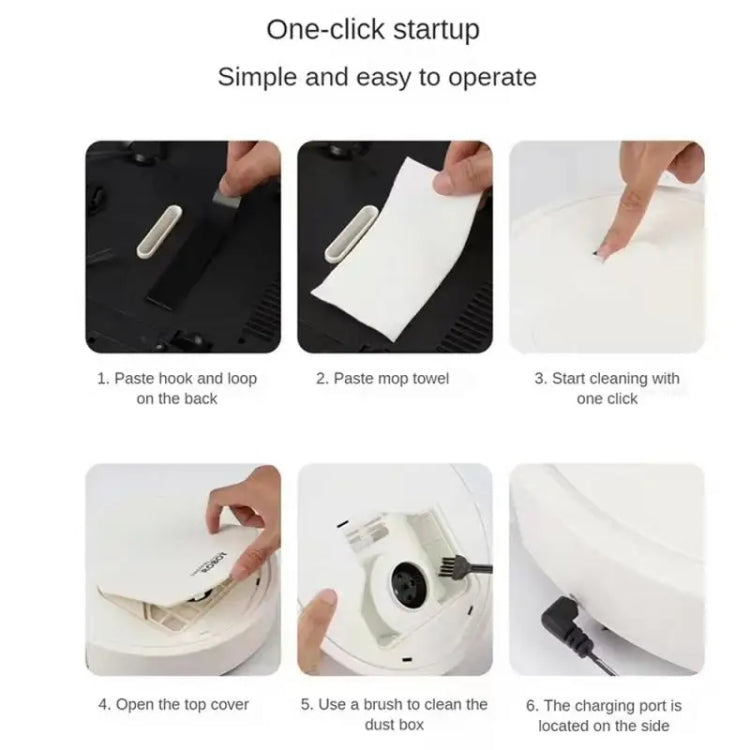 Intelligent Screening Robot USB Charging Automatic Cleaning Machine Vacuum Cleaner(White)