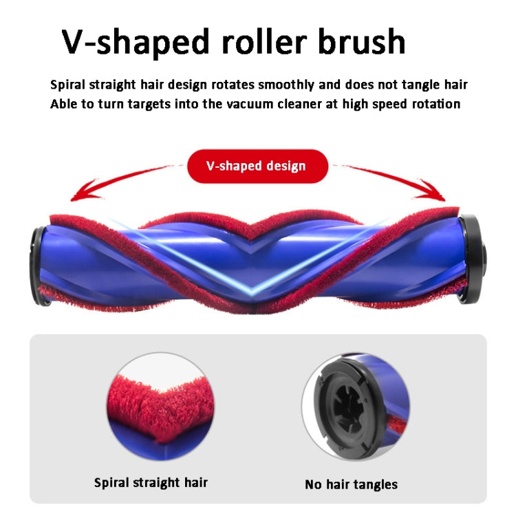 Vacuum Cleaner V-Shaped Anti-Tangle Direct Drive Floor Brush, For Dyson V7 V8 V10 V11, For Dyson V10 Slim / V12, For Dyson G5 Series