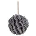 Chenille Hand Wipe Ball Large Hanging Bathroom Quick Dry Hand Towel Kitchen Rag Wipe Handkerchief(Gray)