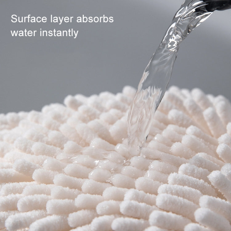 Chenille Hand Wipe Ball Large Hanging Bathroom Quick Dry Hand Towel Kitchen Rag Wipe Handkerchief(Gray)