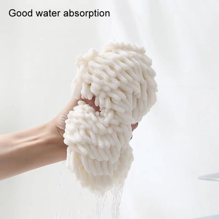 Chenille Hand Wipe Ball Large Hanging Bathroom Quick Dry Hand Towel Kitchen Rag Wipe Handkerchief(Gray)