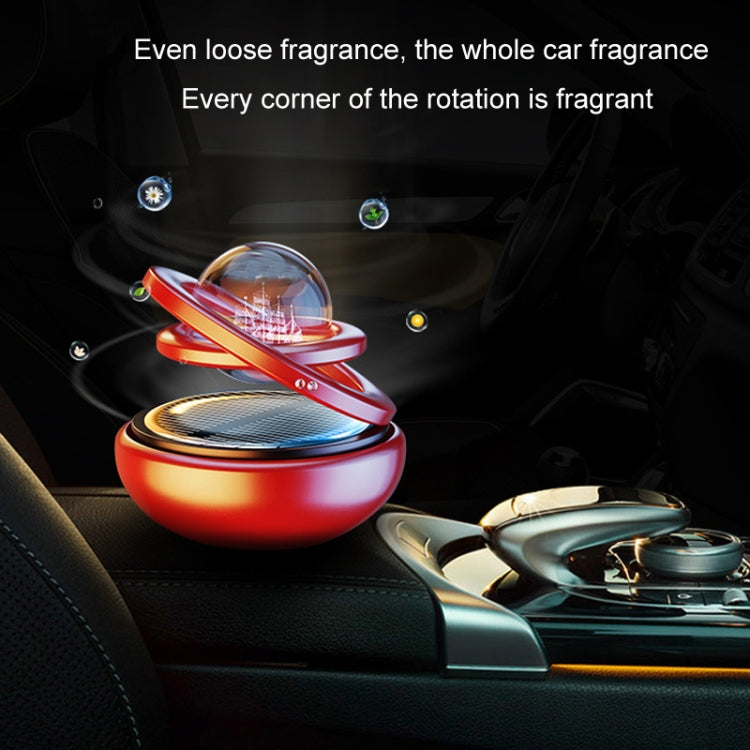 Interstellar Vast Solar Rotating Car Aromatherapy Ornaments, Color: Black