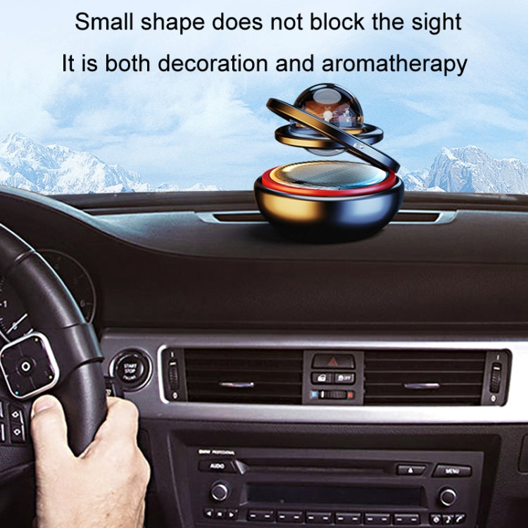 Interstellar Vast Solar Rotating Car Aromatherapy Ornaments, Color: Black