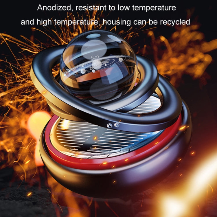 Interstellar Vast Solar Rotating Car Aromatherapy Ornaments, Color: Black