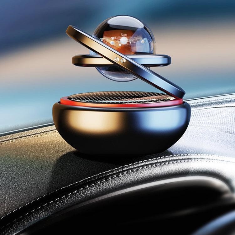 Interstellar Vast Solar Rotating Car Aromatherapy Ornaments, Color: Black