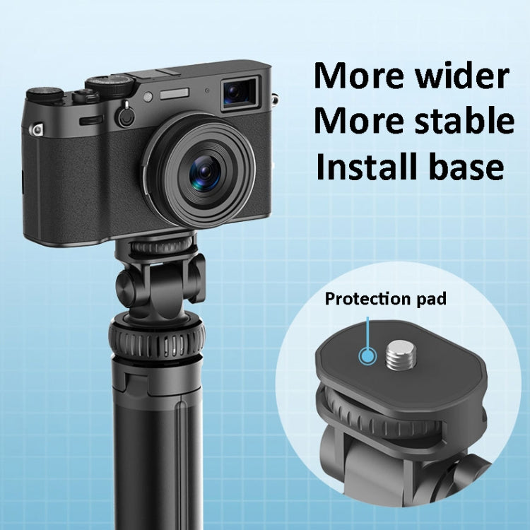 2m Metal Tripod Selfie Stick With 4 Expansion Interfaces for Phone Camera(Black)