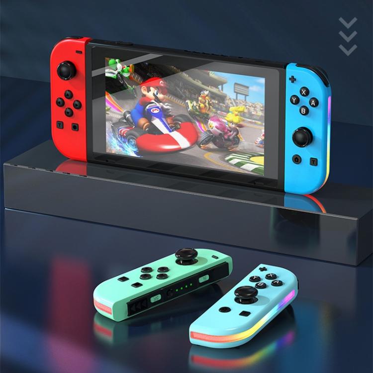 JOY-02 Gaming Left And Right Handle With RGB Lights Body Feel Bluetooth Gamepad For Switch / Switch OLED / Switch Pro / Switch Lite / Switch Joycon, Black, Grey