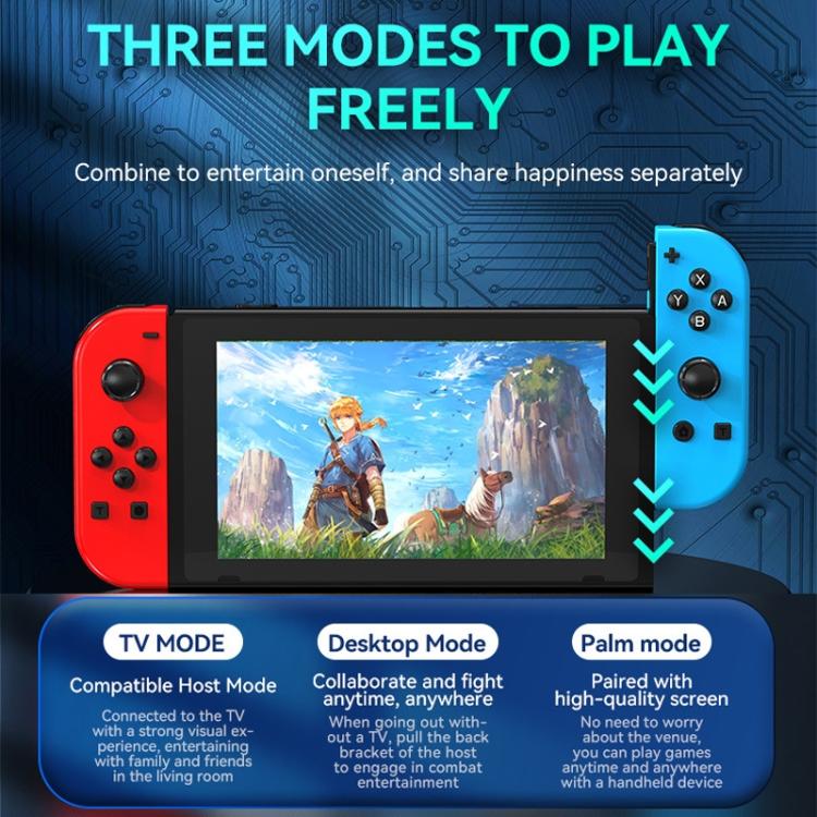 JOY-02 Gaming Left And Right Handle With RGB Lights Body Feel Bluetooth Gamepad For Switch / Switch OLED / Switch Pro / Switch Lite / Switch Joycon, Black, Grey
