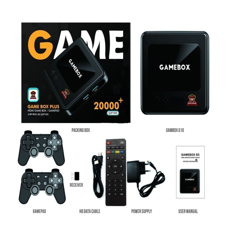 G10 GAMEBOX TV Box Dual System Wireless Android 3D Home 4K HD Game Console Support PS1 / PSP, Style: 64G 30,000+ Games (White)