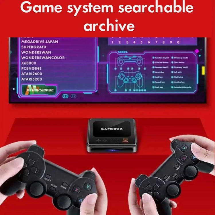 G10 GAMEBOX TV Box Dual System Wireless Android 3D Home 4K HD Game Console Support PS1 / PSP, Style: 64G 30,000+ Games (White)