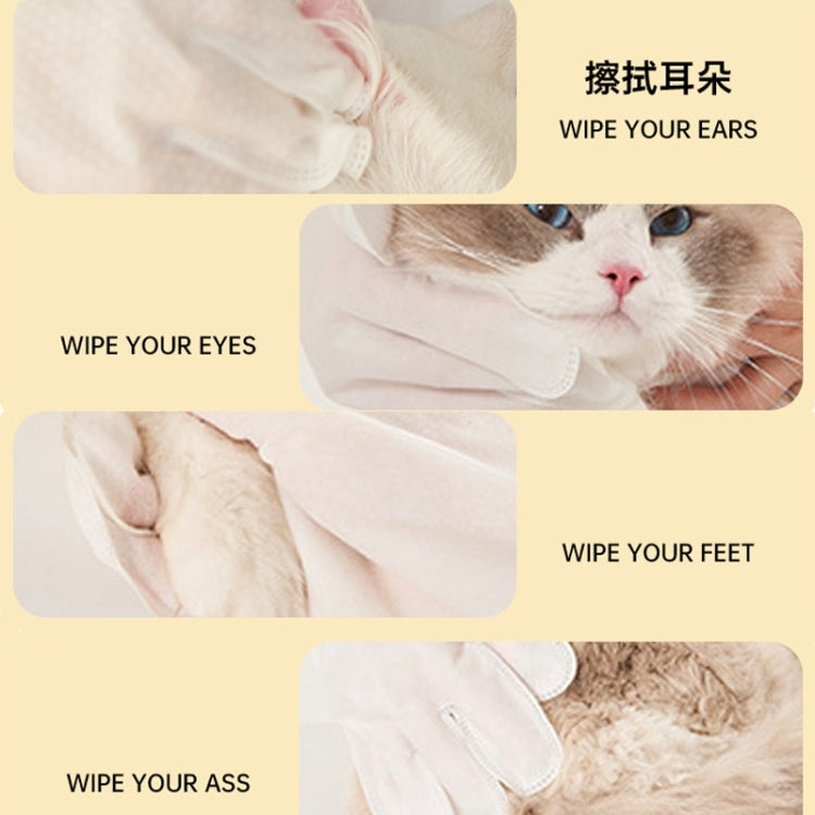 6pcs /Pack KIMHOME Pet No-Rinse Gloves Wipes Dogs Cats Bathing Deodorizing Cleaning Dry Cleaning Pet Supplies