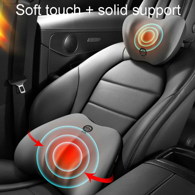 Automotive Memory Foam Backrest Headrest Car And Home Soft Cushion Lumbar Pillow Backrest, Style: Lumbar Cushion Black