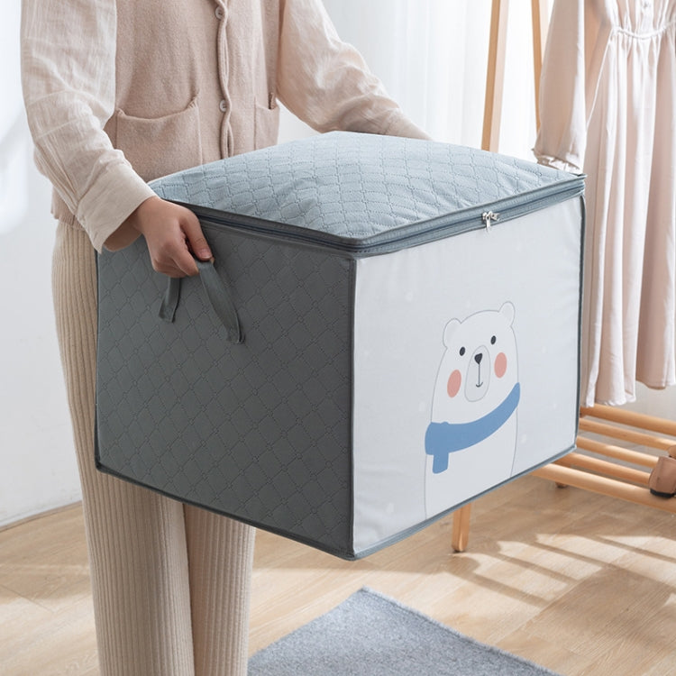 Non-woven Clothing Organization Quilt Dustproof Storage Bag, Color: Horizontal Light Blue 50x42x39cm