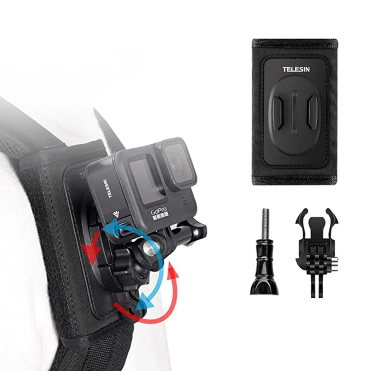 TELESIN Backpack Shoulder Strap Bracket Mount for GoPro Hero / Insta360 /  SJCAM / DJI Action Accessories, Spec: Set B