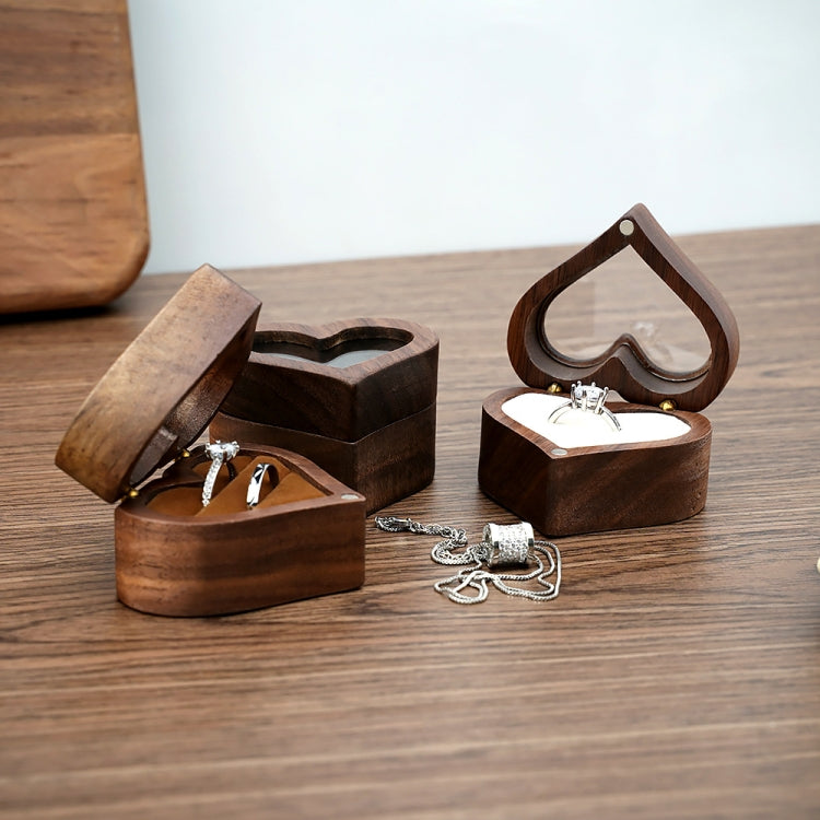 Wooden Heart Shape Ring Box Jewelry Storage Box Wedding Valentine Gift Box, Spec: RB529-C4