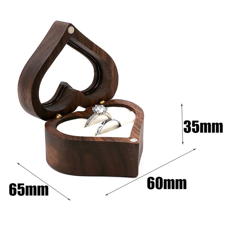 Wooden Heart Shape Ring Box Jewelry Storage Box Wedding Valentine Gift Box, Spec: RB529-C2