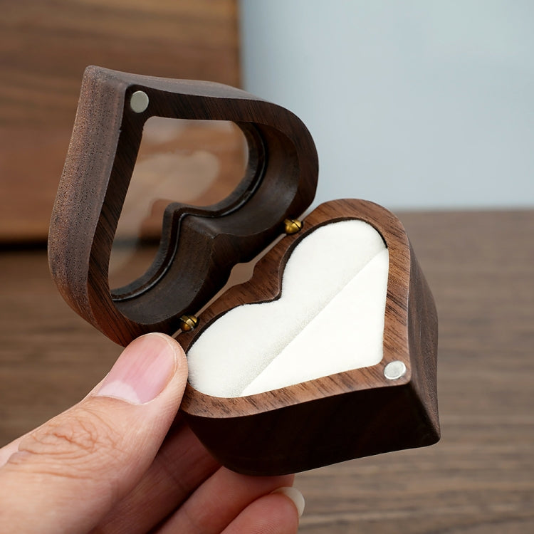 Wooden Heart Shape Ring Box Jewelry Storage Box Wedding Valentine Gift Box, Spec: RB529-C4