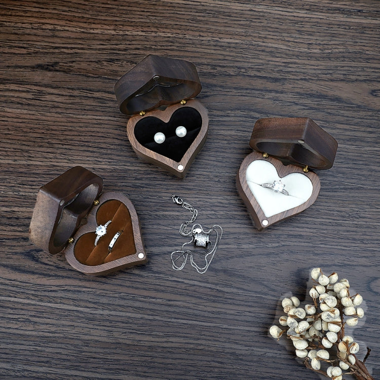 Wooden Heart Shape Ring Box Jewelry Storage Box Wedding Valentine Gift Box, Spec: RB529-C4