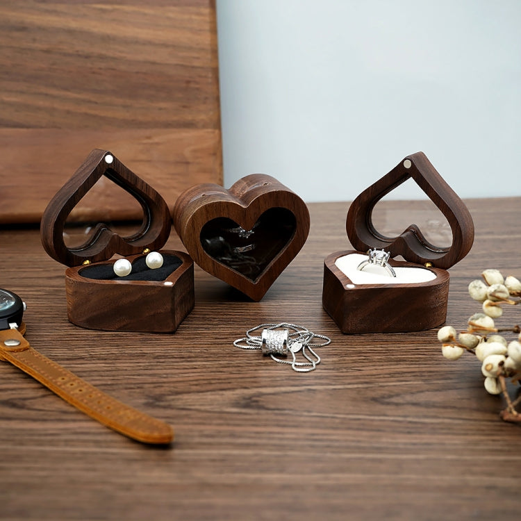 Wooden Heart Shape Ring Box Jewelry Storage Box Wedding Valentine Gift Box, Spec: RB529-C2