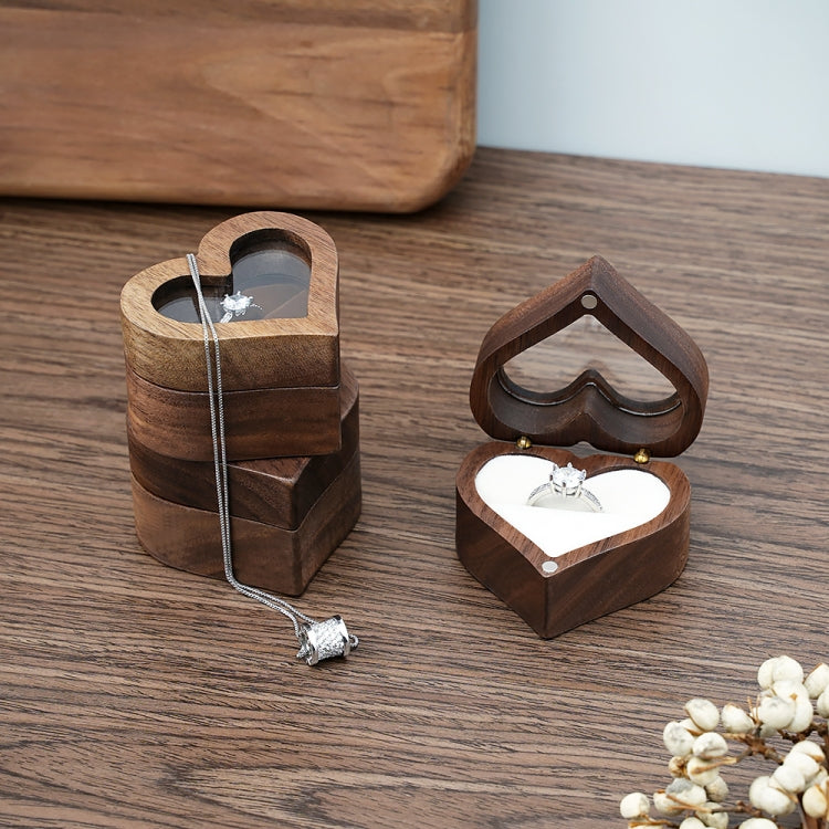Wooden Heart Shape Ring Box Jewelry Storage Box Wedding Valentine Gift Box, Spec: RB529-C4