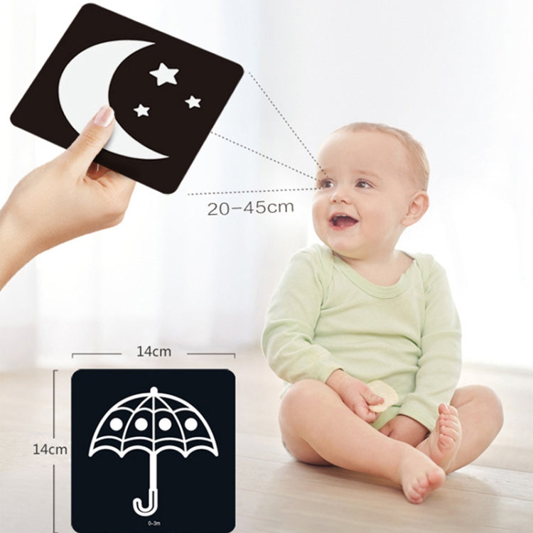20pcs /Book Baby Early Learning Card Children Eye Care Visual Stimulation Card, Style: 2-order Black And Red