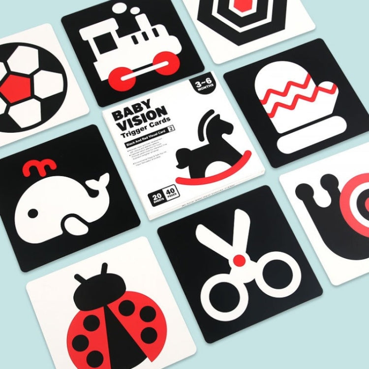 20pcs /Book Baby Early Learning Card Children Eye Care Visual Stimulation Card, Style: 4-order Real Object