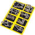 8pcs /Set Intelligence Unlocking Kids Puzzle Nine Links Toys, Style: A Model Yellow