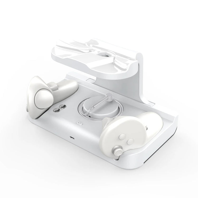 For Meta Quest 3 Headset Charging Base with Dazzle Lights VR Grip Charging Stand, White, Black