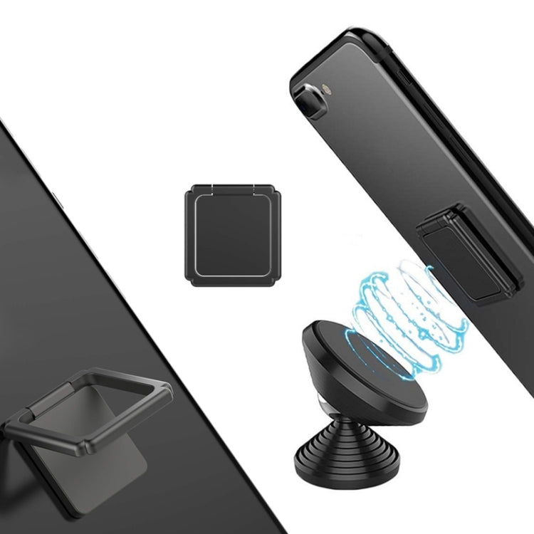 Magnetic 360 Degree Rotating Square Ring Buckle Mobile Phone Holder(Random Color Delivery)