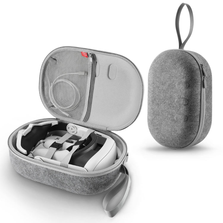 JYS-MQ018 For Apple Vision Pro / Meta Quest 3 VR Glasses Storage Bag Anti-fall and Anti-scrape Portable Bag(Grey)