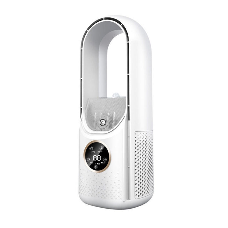 Desk Bladeless Humidification Electric Fan Six Gear Adjustable with LED Light Timing Function(White)
