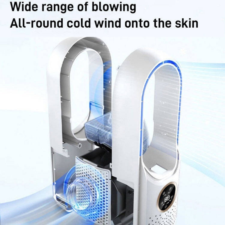 Desk Bladeless Humidification Electric Fan Six Gear Adjustable with LED Light Timing Function(White)