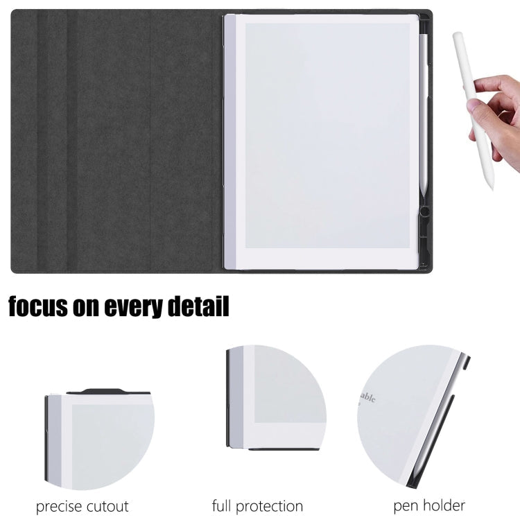 For ReMarkable 2 10.3 Inch 2020 Paper Tablet Case Multi-Viewing Adjustable Folding Book Folio Cover(Black)