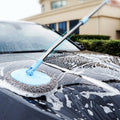 Car Chenille Curved Handle Telescopic Car Wash Soft Bristle Mop(Blue)