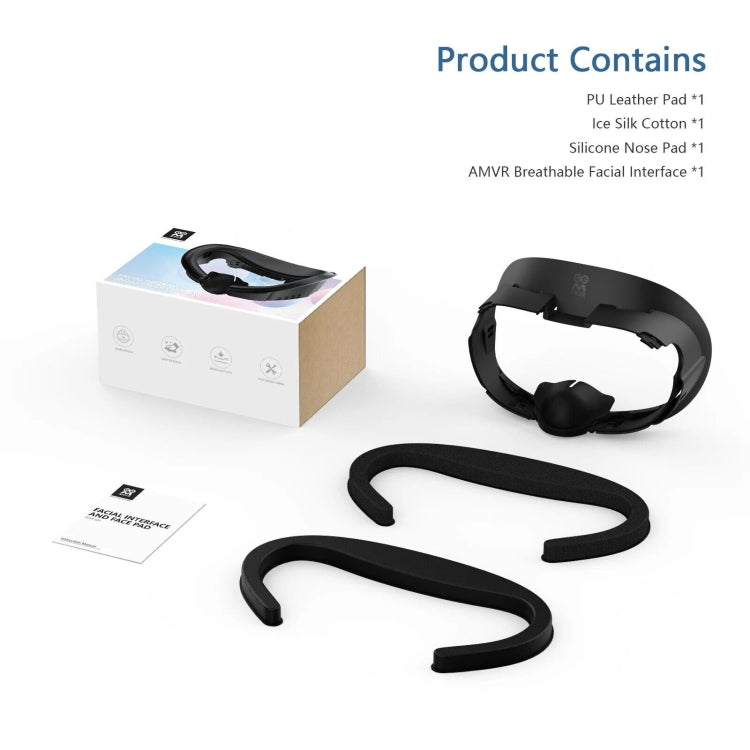 AMVR Q3FC1 For Meta Quest3 Mask Ice Silk Breathable Leather Material(Mask+1 Ice Silk)