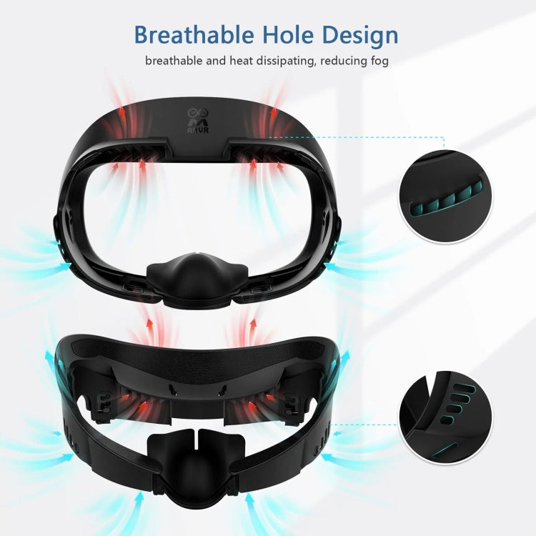 AMVR Q3FC1 For Meta Quest3 Mask Ice Silk Breathable Leather Material(Mask+1 Ice Silk)