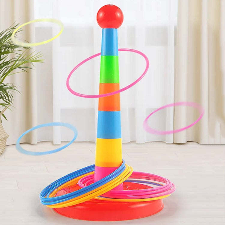 Night Market Stall Detachable Throwing Hoop Toys Children Parent-Child Games, Spec: 1 Tower 3 Circles