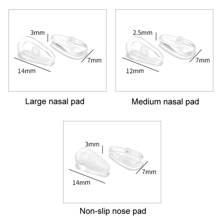 25pairs Eyeglasses Airbag Nosepiece Silicone Soft Nose Pad Universal Accessory, Model: Medium