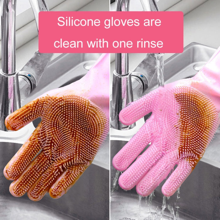 Kitchen Silicone Dishwash Gloves Male And Female Household Chores Cleaning Mitts, Size: 160g(Green)
