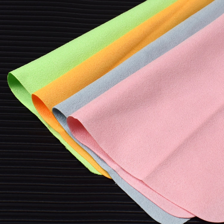 5pcs /Set Suede Glasses Cleaning Cloth Computer Cell Phone Screen Cleaning Wipe 14.5 x 17.5cm(Random Color)