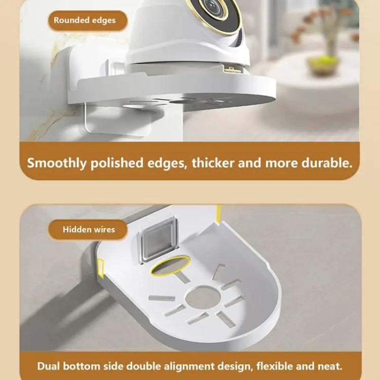 Traceless Wall Mounted Camera Bracket Home No-Punch Surveillance Rack Router Shelf(Transparent)