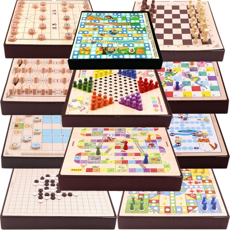 11 in 1 Wooden Multifunctional Parent-Child Interactive Children Educational Chessboard Toy Set