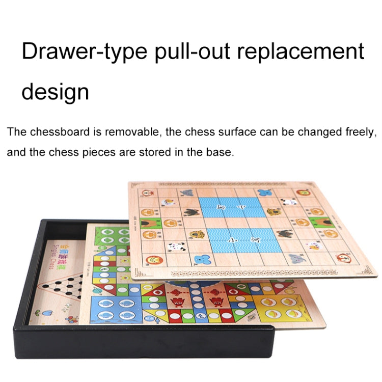 11 in 1 Wooden Multifunctional Parent-Child Interactive Children Educational Chessboard Toy Set