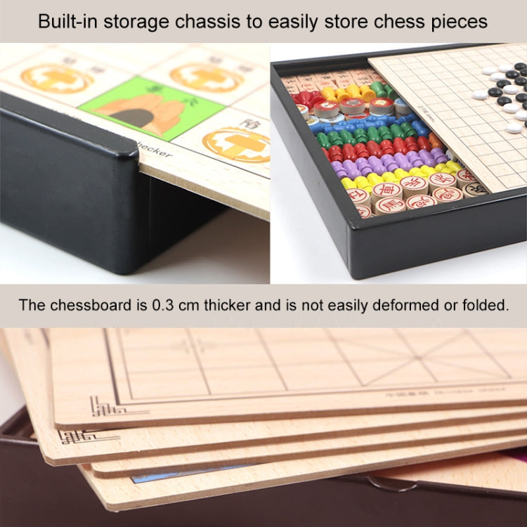 11 in 1 Wooden Multifunctional Parent-Child Interactive Children Educational Chessboard Toy Set