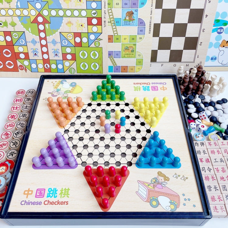 11 in 1 Wooden Multifunctional Parent-Child Interactive Children Educational Chessboard Toy Set