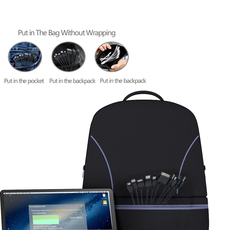 10 In 1 Multifunction USB Charging Cable For IPhone / PSP / Camera / Nokia / HTC / LG / Samsung(Black)