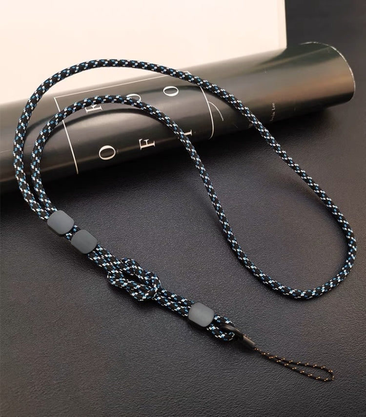 Dual-use Detachable Adjustment Mobile Phone Lanyard Anti-lost Wrist Rope(Black and Blue)
